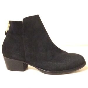 Office London black suede leather ankle boots 37